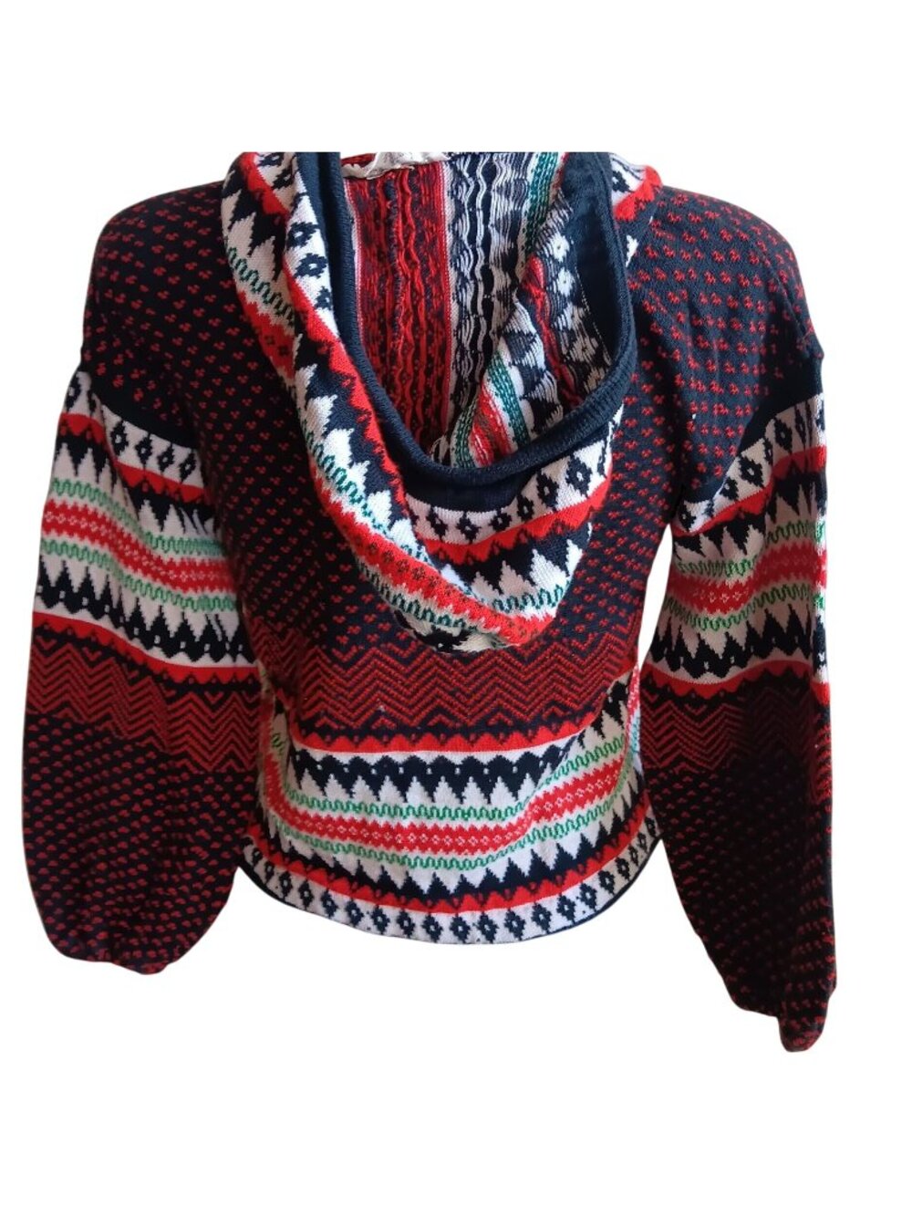 Women's Small Vintage 1970's Hooded Sweater Monarch Knits 1970's Boho Cottage US